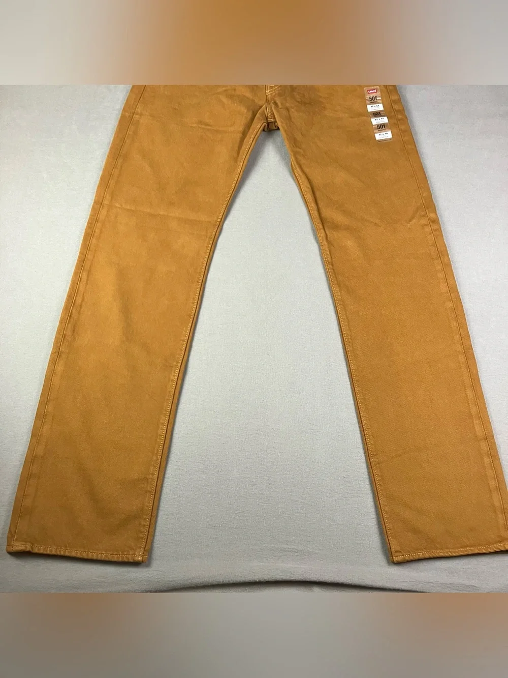 Levis 501 Original Jeans Men’s Size 32x34 Mustard Brown Button Fly NWT!